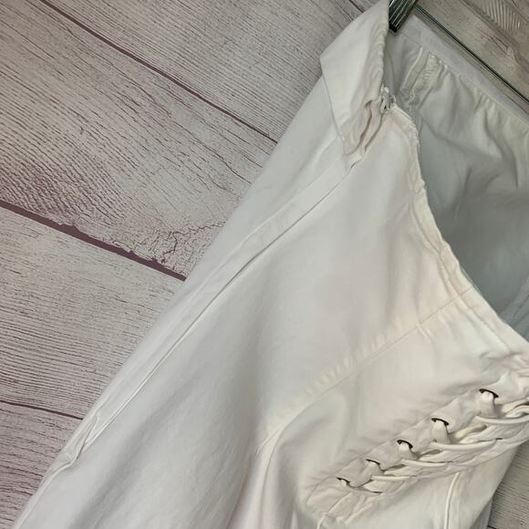 Wild Fable White Tube Bodycon Mini Dress Lace Up Back Removable Straps Size L - Picture 9 of 15